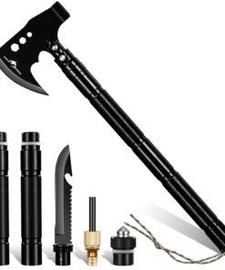 Purple Dragon Survival Axt 9 in 1 - Multifunktionales Überlebensbeil für Outdoor-Zelten und Bushcraft mit scharfen Edels