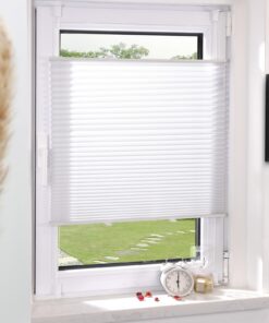 Grandekor Plissee Klemmfix ohne Bohren Weiß 40x130cm - lichtdurchlässig, Blickdicht, Sonnenschutz, Sichtschutz,OEKO-TEX