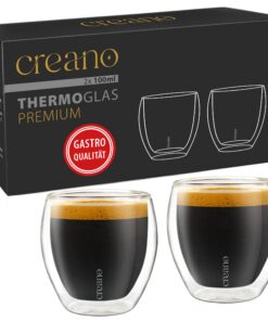 Creano PREMIUM doppelwandige Espressogläser - Gastronomie Qualität - 100% Spülmaschinenfest Creano PREMIUM doppelwandi