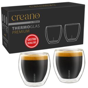 Creano PREMIUM doppelwandige Espressogläser - Gastronomie Qualität - 100% Spülmaschinenfest Creano PREMIUM doppelwandi