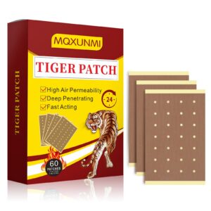 MQXUNMI Warmepflaster Aufkleber, Lungenwirbelsäule und Schulter Schmerzlinderung, 60 Stück Tiger-Muster, Ideal für Nacke