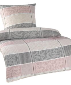 Soma Mikrofaser Seersucker Bettwäsche 2-teilig 135x200 cm mit Kissenbezug 80x80 cm - pflegeleicht, bögelfrei, pflegeleic