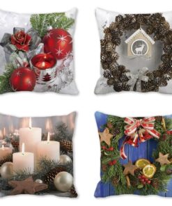 Moonlee Weihnachtsdekoration 4er Set CH-821 Moonlee Quadrat Kissenbezug 80x80cm CH-821 Moonlee Velvet Sofakissenbezü