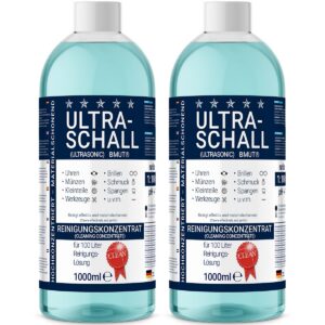 2x 1000ml Ultraschallreiniger Konzentrat für Brillen, Uhren, Schmuck, Zahnersatz u.v.m. im Ultraschallbad