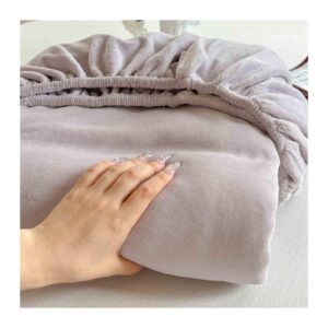 RUZGAR Warme Fleece Spannbettlaken für Boxspringbett Kuschelig Flauschig Flanell(Light Gray,150x200cm+48x74cm x2)