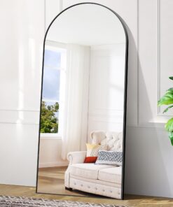BONEWEI Ganzkörperspiegel, gewölbter Standspiegel, für Wohnzimmer und Schlafzimmer, Großer Wandspiegel mit Metallerahmen