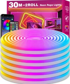 AILBTON 30m LED Neon Seillichter - App-Steuerung, Flexibel und Eнергиетика-label | AILBTON RGB Neonlichter - Fernbedien