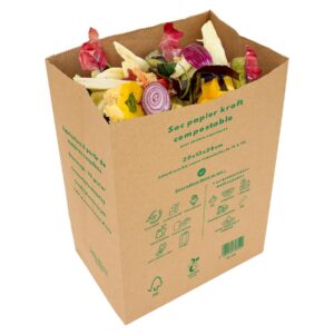 Kompostierbare Kraftpapierbeutel La Cordeline, 10 l, für Bio-Abfälle, optimal für vermindernden Haushalt | La Cordeline