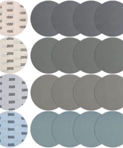 JatilEr 20 Stück Nasse Trockene Wasser Schleifpads 150mm Körnung 1500/2000/3000/5000 Exzenterschleifer Set Metall Holz