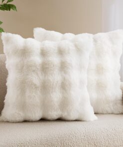 MIULEE Weihnachten Kissenbezug Weiß 40x40 cm 2er Set Kuschelkissen Dekorative Weiche Zierkissen für Wohnzimmer und Schla