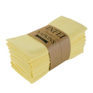 Düffel-Polyester-Cloth-Servicehandtücher für Veranstaltungen und Heim Gebrauch (Gelb) - 12 Stück (40x40 cm)