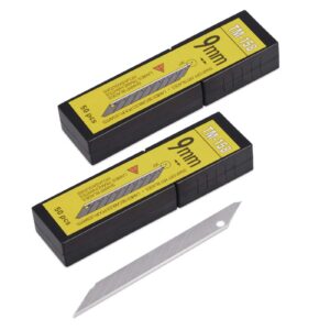 Winjun 100 Pack Ersatzklingen für Profi Cuttermesser | Winjun 30 Grad Winkel 9mm Ersatzklingen Handwerksmesser | Winjun