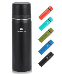 Thermoskanne SANTECO Edelstahl 1l, Auslaufsicher, 24H Kalt & 12H Heiß für Erwachsene auf Reisen