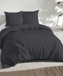 MALIKA® ÖkoTex Zertifizierte Bettwäsche 135x200 | Für Allergiker geeignet & modern & hochwertig | Billettwäsche SetAnthr