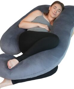 Extra groß J-Form Schwangerschaftskissen, optimal für Seitenschläfer und Körperkissen, XXL Lagerungskissen für Frauen im