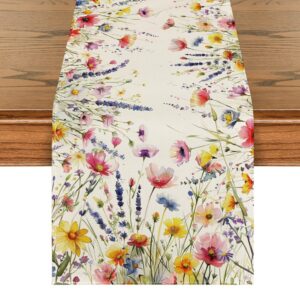 Tischläufer Rechteckig Hochzeit Dekoration Waschbar 33 x 183 cm Tischläufer Rechteckig Frische Botanische Muster Wasch