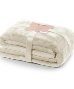 DecoKing Kuscheldecke weich sanft kuschelig für Familie Winter Abend Creme Microfaser Decke 70x150 cm Ecru Ivory Elfenbe