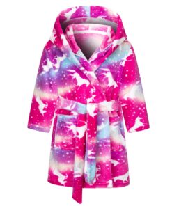 Baogaier Nachtwäsche Kapuze Bademantel Kinder Lange Ärmel Taillengürtel Tier Muster Pyjama 1-7 Jahre