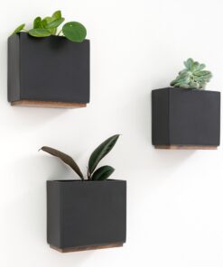 Kazai Alma Wandvasen - Moderne Hängende Blumentöpfe für Zimmerpflanzen | 3-teiliges Übertopf-Set aus hochwertigem Resin