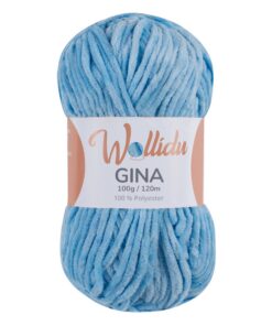Wollidu Gina Chenille Garn Hellblau Stricken Häkeln 100g 120m | Wollidu Gina Chenille Garn 100% Polyester Hellblau Stri
