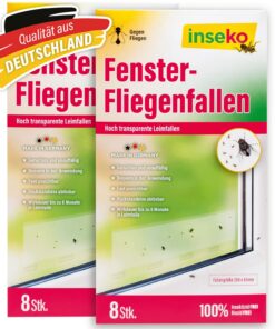Inseko 16 x Fenster-Fliegenfallen I umweltfreundlich - giftfrei I Made in Germany