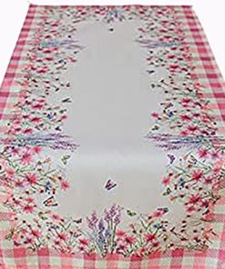 KAMACA Rechteckiger Tischläufer Sommer & Frühling Wohnzimmer essenzial 85 x 85 cm Blumen und Schmetterlinge Dekoration