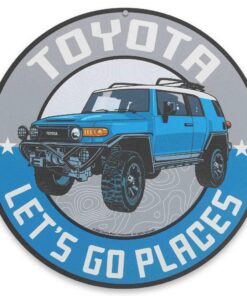 Toyota FJ Cruiser Rundes Metallschild – perfekt für Männerhöhlen und Fans