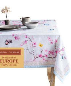 Maison d' Hermine Quadratische Tischdecke 100 % Baumwolle wiederverwertbar Party Festlich Hochzeit OEKO-TEX STANDARD 100
