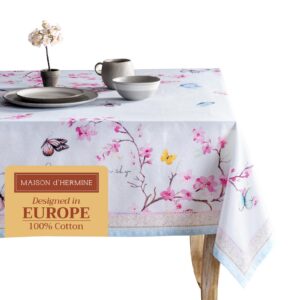 Maison d' Hermine Quadratische Tischdecke 100 % Baumwolle wiederverwertbar Party Festlich Hochzeit OEKO-TEX STANDARD 100
