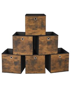 SONGMICS Aufbewahrungsbox, faltbar, geeignet für Kleidung, rustikales Braun und Schwarz RFB102B01 SONGMICS Aufbewahrun