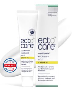 Ectocare® Psoriasis Creme Akut mit 5% Ectoin | Reduziert Schuppenbildung & Juckreiz | Für Schuppenflechte | Trockene & r