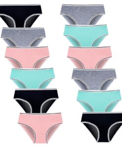 JackLoveBriefs Teenager Mädchen Unterwäsche Slip 12er Pack 8-16 Jahre Trendige und komfortable Briefe