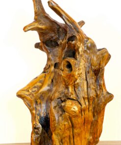 Kinaree Teak Wurzelholz Skulptur 60 cm – Handgefertigte Massivholz-Skulptur für Wohnzimmer, Flur und Wintergarten – Deko