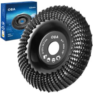 OBA Holz schleifscheibe 125mm für winkelschleifer - Wolframcarbid für schnelles Schleifen | OBA Holzschnitzscheibe 125m