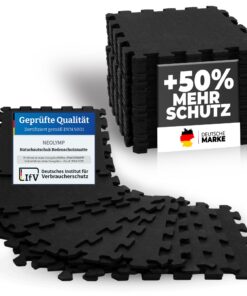 NEOLYMP Bodenschutzmatte Fitness – extra dicke, robuste Gummimatte, stoßdämpfend & rutschfest