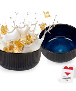 Urban Lifestyle Müslischale aus Steinzeug Marineblau 700ml Suppenschale Urban Lifestyle 2er Set Müslischalen aus Stein