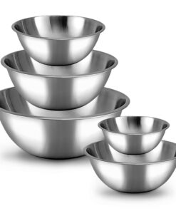 GARUET Edelstahl-Rührschüssel-Set für Kocher und Bäcker - leicht reinigbar, stapelbar, perfekt für Platzsparende Lagerun
