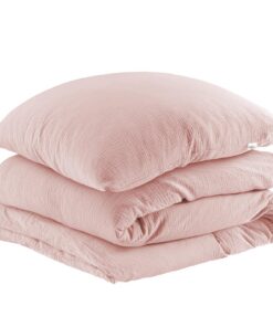 Musselin Bettwäsche 135x200 cm mit Kissenbezug - Traumhaft weiche, kuschelige Bettwäsche in rosa aus Musselin 100% Bau
