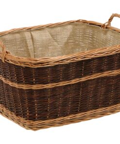 Dehner Weidenkorb mit Jute dunkelbraun 60x47x31 cm groß stabil natürlich