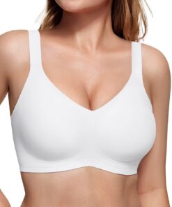 Vertvie Soft Nahtloser BH ohne Bügel für große Brüste Push Up Bügellos Bustier Gepolstert Bralette T-Shirt Minimizer OEK