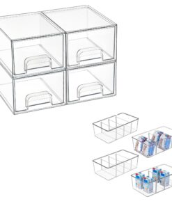 Vtopmart 4er-Set Kleine Kühlschrank Organizer Schubladenboxen für Küchenschrank Ordnung