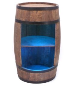 CREATIVE COOPER Weinregal Holz mit LED-Leuchten - Fassbar Retro 80cm hoch (Wenge)