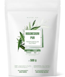 NUTRI UP® Magnesium Pulver - 500g Pur - Labortests - reines Magnesiumcitrat - Premiumqualität | Made in Germany | Vegan