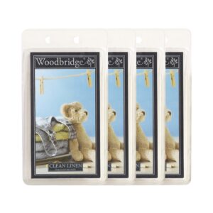 Woodbridge Duftwachs Set Clean Linen 4X | Frischer Wäsche Duft | Bis zu 8h Duftdauer je Melt | Für Duftlampen & Wachswär