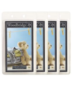 Woodbridge Duftwachs Set Clean Linen 4X | Frischer Wäsche Duft | Bis zu 8h Duftdauer je Melt | Für Duftlampen & Wachswär