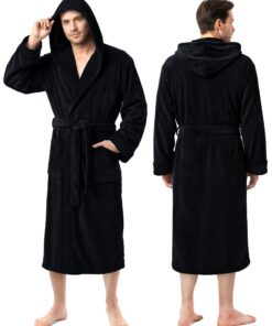 NY Threads Herren Bademantel mit Kapuze - Weich undComfortabel - OEKO-TEX STANDARD 100