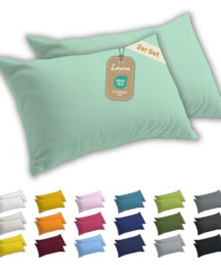 Lavea® Kissenbezug 40x80 2er Set - 100% Baumwolle Jersey Oeko-Tex Zertifiziert YKK-Reißverschluss Hautfreundlich
