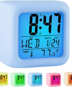 Retoo 7-Farbiger Reisewecker für Kinder LED Anzeige Snooze