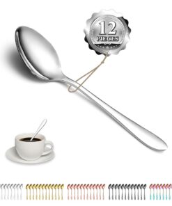 Kyraton Edelstahl Teelöffel 12 Stück 14cm, funktionell für Kaffee, Dessert und Eistee-Lovers