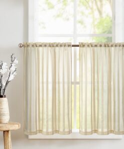 TOPICK Transparent Bistrogadine für Küchenfenster Paarig OEKO-TEX STANDARD 100